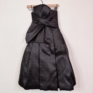 DSquared2 Strapless Bow Detail Dress Black Italy Size 36 US 0 Little Black Dress
